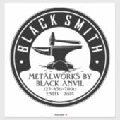 Blacksmith Black Anvil Metal Works Auto aanpassen Sticker (Vel)