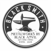 Blacksmith Black Anvil Metal Works Auto aanpassen Sticker (Voorkant)