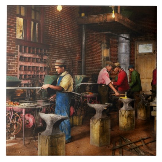 Blacksmith - Blacksmithing School 1899 Tegeltje (Voorkant)