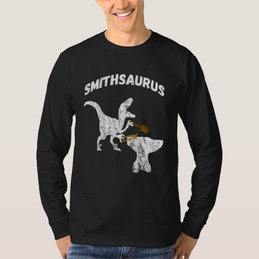 Blacksmith Dinosaurs Tangen Blacksmithing T Rex di T-shirt (Voorkant)