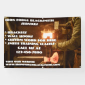 Blacksmith Forge Shop Business aanpassen Spandoek (Horizontaal)