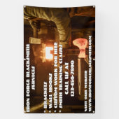 Blacksmith Forge Shop Business aanpassen Spandoek (Verticaal)
