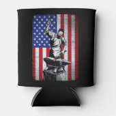 Blacksmith Forging Amerikaanse vlag Blikjeskoeler (Voorkant)