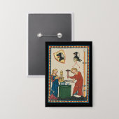 Blacksmith Forging Helmet middeleeuwse kunst Button (Voorkant / Achterkant)