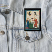 Blacksmith Forging Helmet middeleeuwse kunst Button (Insitu)