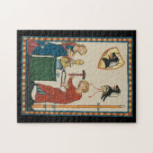 Blacksmith Forging Helmet middeleeuwse kunst Legpuzzel (Horizontaal)