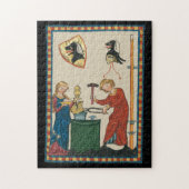 Blacksmith Forging Helmet middeleeuwse kunst Legpuzzel (Verticaal)