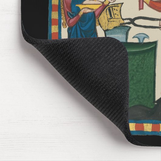 Blacksmith Forging Helmet middeleeuwse kunst Muismat (Hoek)