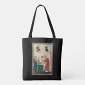 Blacksmith Forging Helmet middeleeuwse kunst Tote Bag (Achterkant)