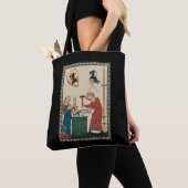 Blacksmith Forging Helmet middeleeuwse kunst Tote Bag (Dichtbij)