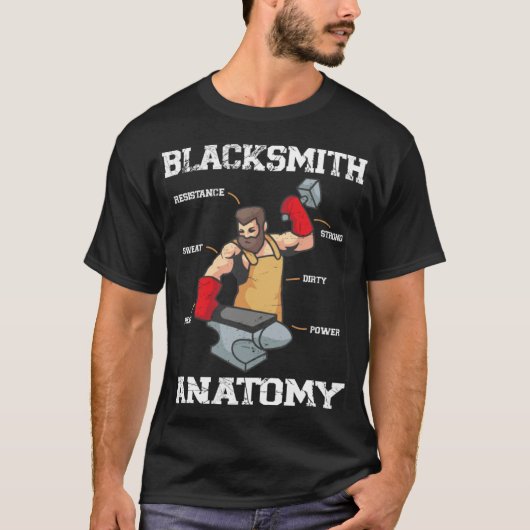 Blacksmith Gear Blacksmith Anatomy Metalsmith Forg T-shirt (Voorkant)