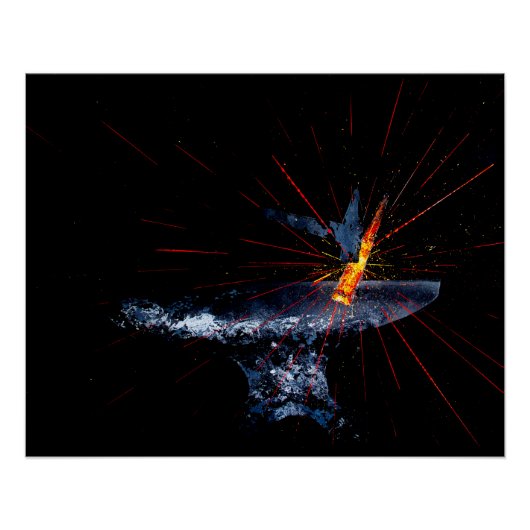 Blacksmith Hammering op het aambeeld Perfect Poster (Voorkant)