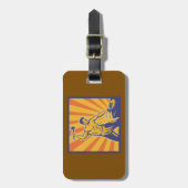 Blacksmith Hammering Retro Strongman Labor Bagagelabel (Voorkant verticaal)