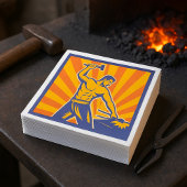 Blacksmith Hammering Retro Strongman Labor Servet