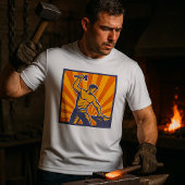 Blacksmith Hammering Retro Strongman Labor T-shirt