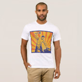 Blacksmith Hammering Retro Strongman Labor T-shirt (Voorkant volledig)