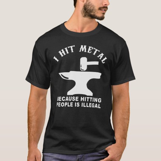 Blacksmith Iron Smeding Knife Bladesmithing Smeer T-shirt (Voorkant)