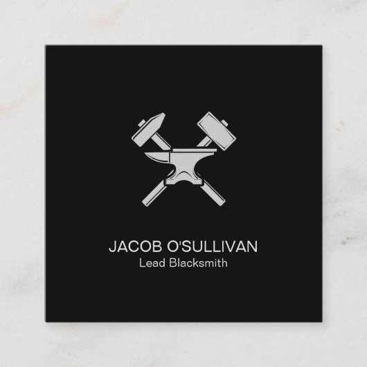 Blacksmith Iron Works Metaal Vierkante Visitekaartje (Voorkant)