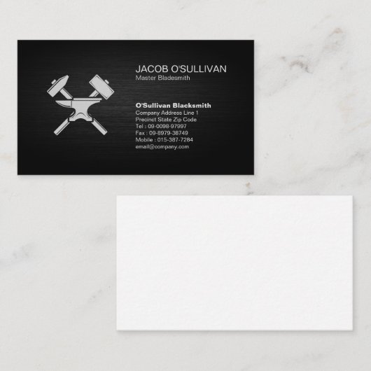 Blacksmith Iron Works Metaal Visitekaartje (Voorkant / Achterkant)