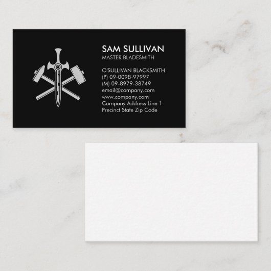 Blacksmith Iron Works Metaal Visitekaartje (Voorkant / Achterkant)