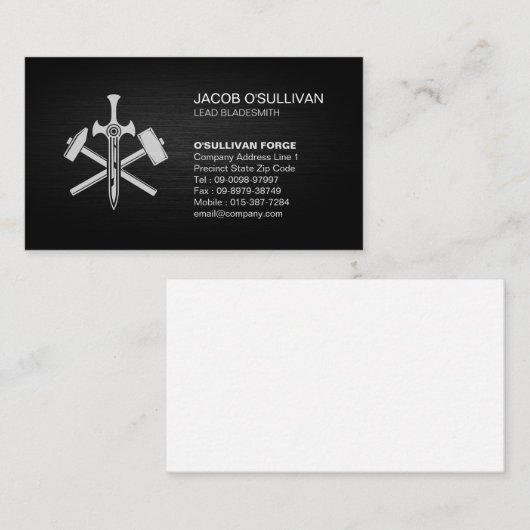 Blacksmith Iron Works Metaal Visitekaartje (Voorkant / Achterkant)