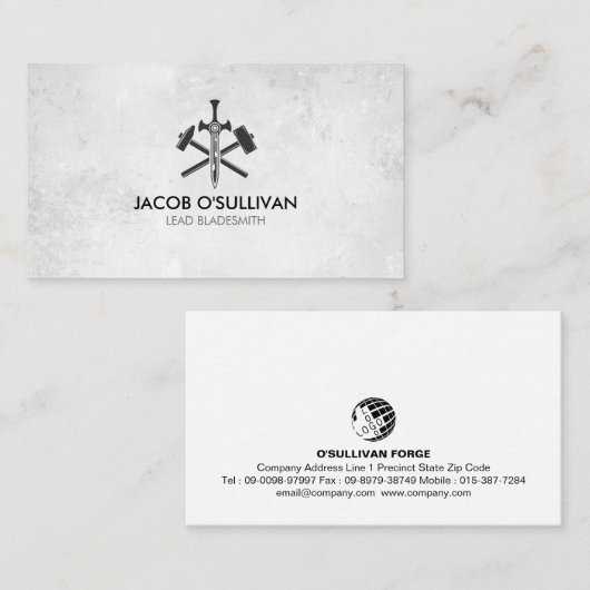 Blacksmith Iron Works Metaal Visitekaartje (Voorkant / Achterkant)