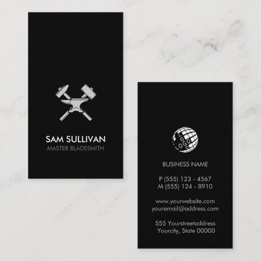 Blacksmith Iron Works Metaal Visitekaartje (Voorkant / Achterkant)