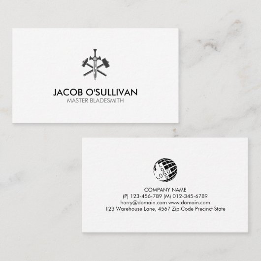 Blacksmith Iron Works Metaal Visitekaartje (Voorkant / Achterkant)