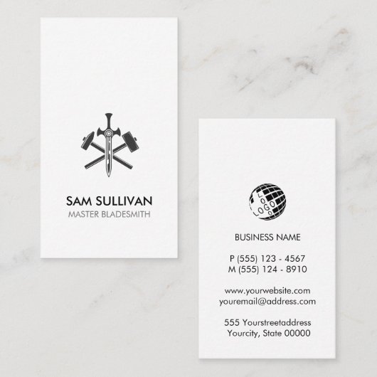 Blacksmith Iron Works Metaal Visitekaartje (Voorkant / Achterkant)