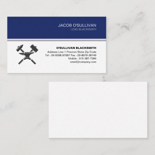Blacksmith Iron Works Metaal Visitekaartje (Voorkant / Achterkant)