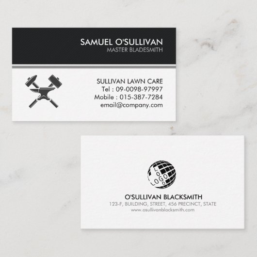 Blacksmith Iron Works Metaal Visitekaartje (Voorkant / Achterkant)