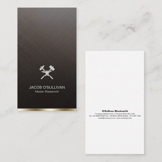 Blacksmith Iron Works Metaal Visitekaartje (Voorkant / Achterkant)