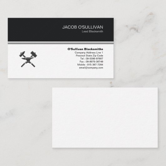 Blacksmith Iron Works Metaal Visitekaartje (Voorkant / Achterkant)