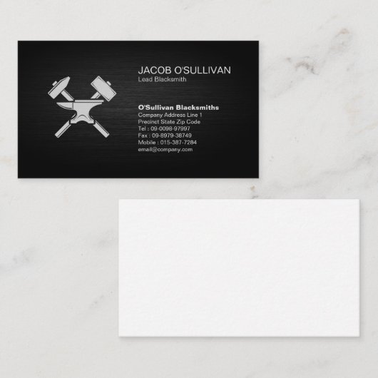 Blacksmith Iron Works Metaal Visitekaartje (Voorkant / Achterkant)