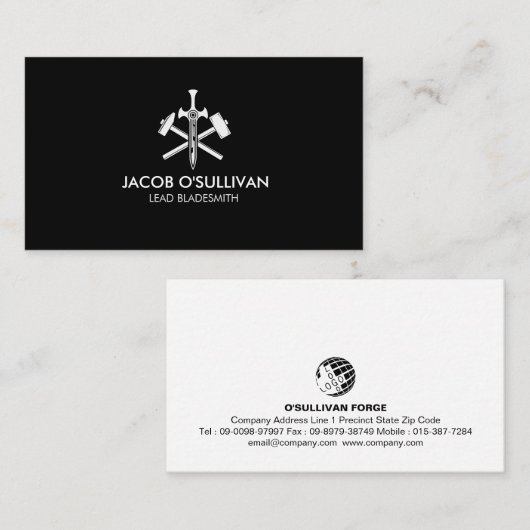 Blacksmith Iron Works Metaal Visitekaartje (Voorkant / Achterkant)