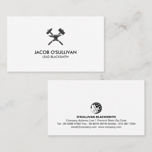 Blacksmith Iron Works Metaal Visitekaartje (Voorkant / Achterkant)