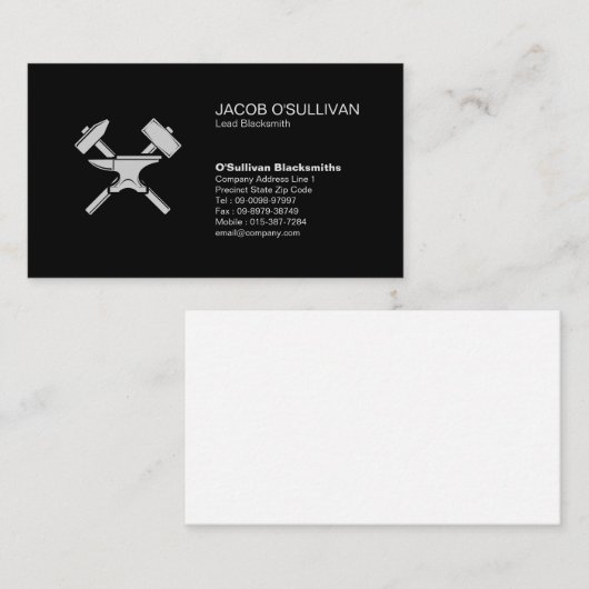 Blacksmith Iron Works Metaal Visitekaartje (Voorkant / Achterkant)