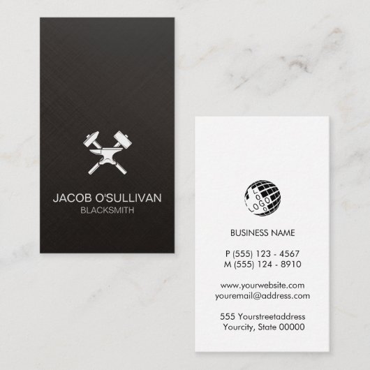 Blacksmith Iron Works Metaal Visitekaartje (Voorkant / Achterkant)
