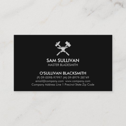 Blacksmith Iron Works Metaal Visitekaartje (Voorkant)