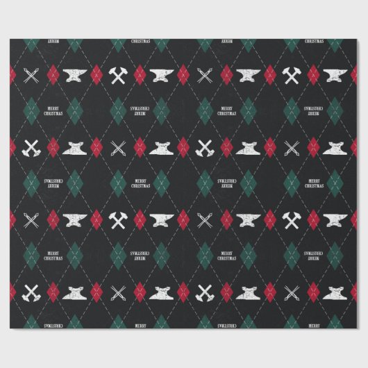 Blacksmith kerstpapier cadeaupapier (Vlak)