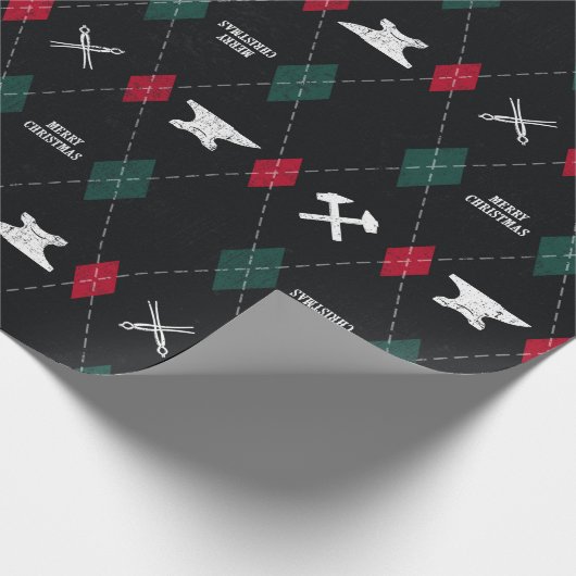 Blacksmith kerstpapier cadeaupapier (Hoek)