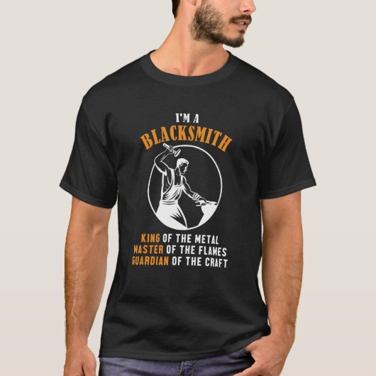 Blacksmith King Master Guardian Anvil Forging Blac T-shirt (Voorkant)