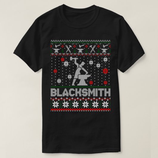 Blacksmith Lover Kerstmis Ugly Sweater T-shirt (Design voorkant)
