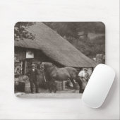 Blacksmith met een paard muismat (Met muis)