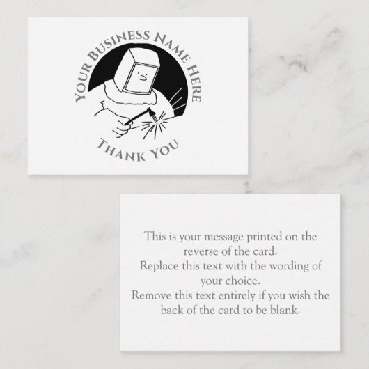 Blacksmith of Metalarbeider Hartelijk dank Notitiekaartje (Voorkant / Achterkant)