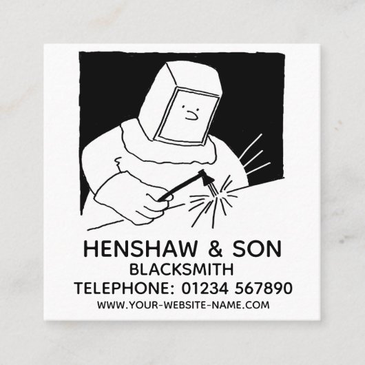 Blacksmith Promotional Square Visitekaartje (Voorkant)