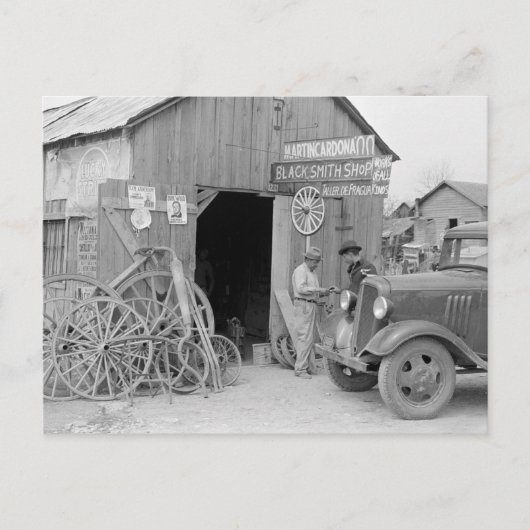 Blacksmith Shop, 1939 Briefkaart (Voorkant)