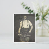 Blacksmith Smeden een Hoefijzer Foto Briefkaart (Staand voorkant)