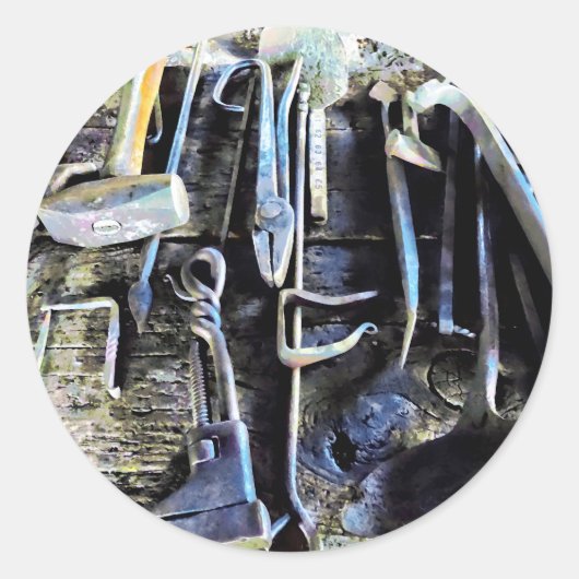 Blacksmith Tools Ronde Sticker (Voorkant)