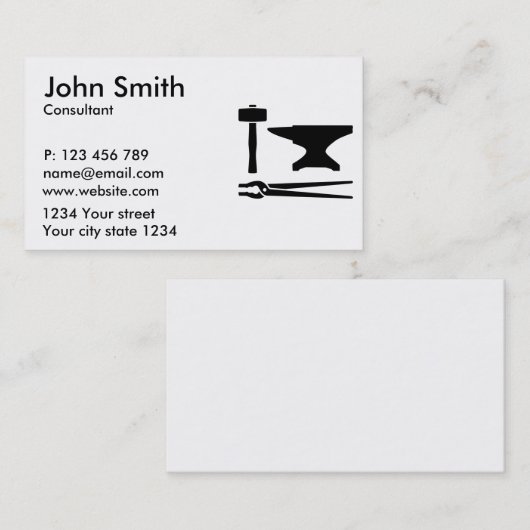 Blacksmith tools visitekaartje (Voorkant / Achterkant)